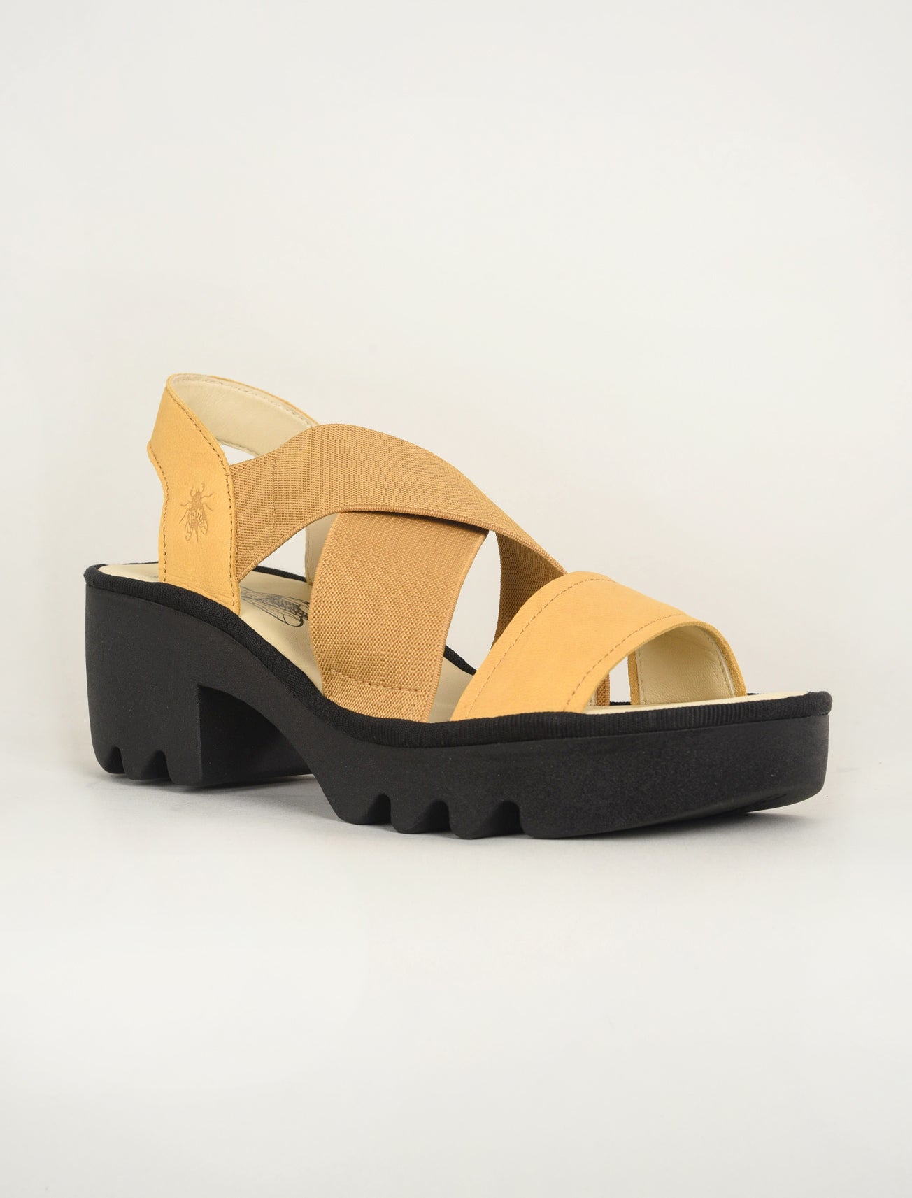 Fly London Taji Platform Sandal, Bumblebee Yellow 