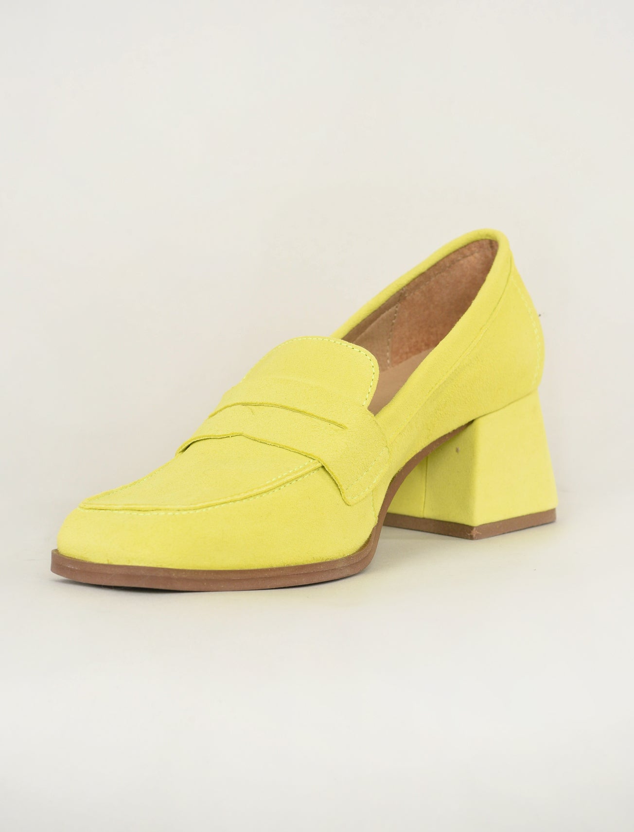 Bos & Co. Ama Suede Heeled Loafer, Pear 