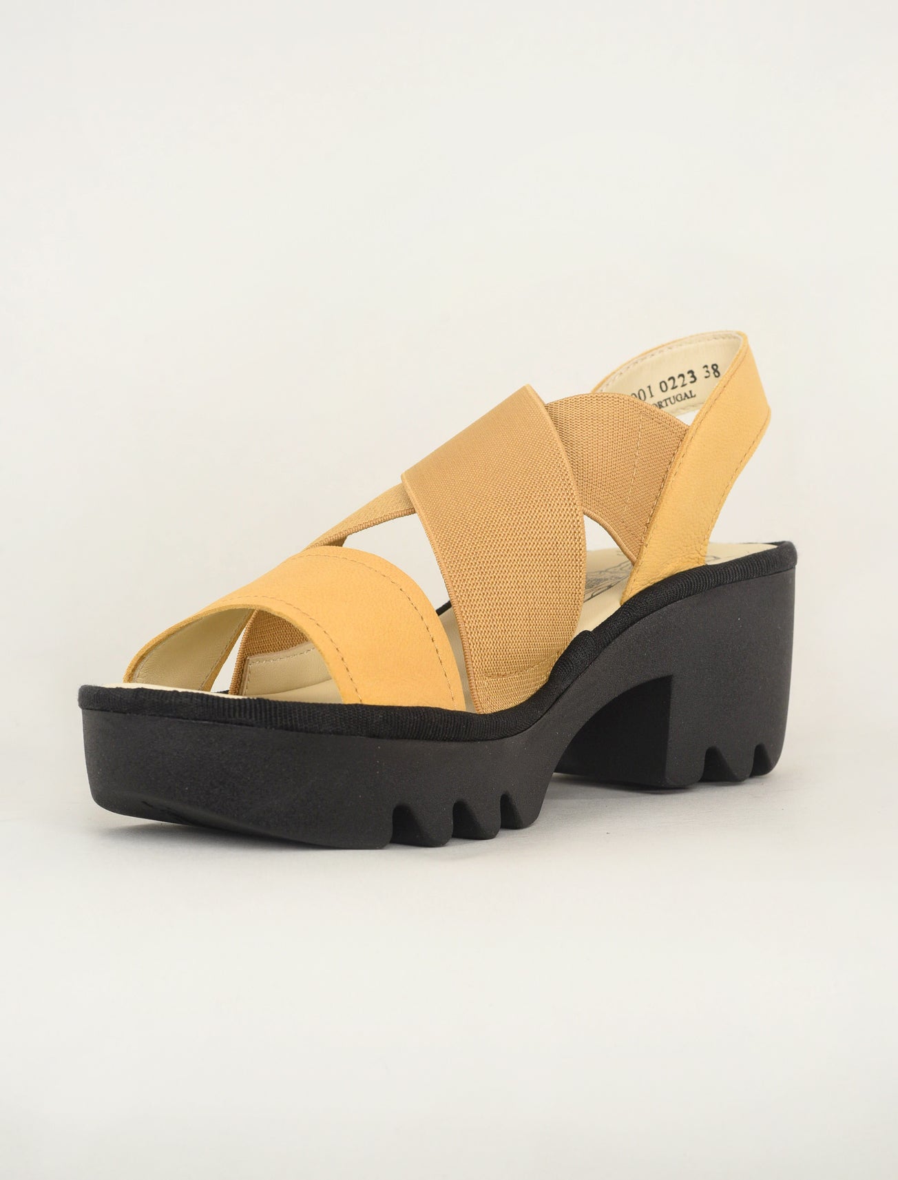 Fly London Taji Platform Sandal, Bumblebee Yellow 