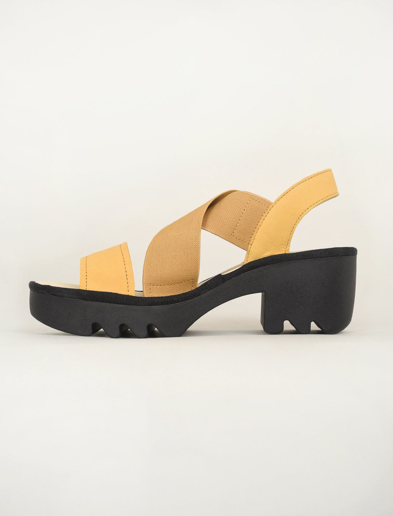 Fly London Taji Platform Sandal, Bumblebee Yellow 