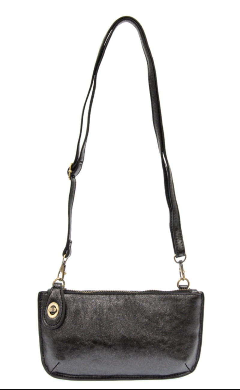 Joy Susan Mini Crossbody Wristlet, Black Lustre Luxe One Size Black