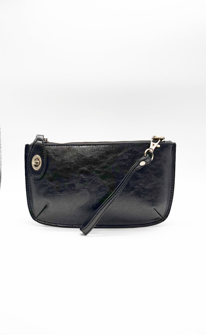 Joy Susan Mini Crossbody Wristlet, Black Lustre Luxe One Size Black