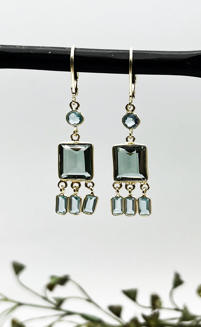 Rachel Reinhardt Blue And Green Quartz Fringe Ear 