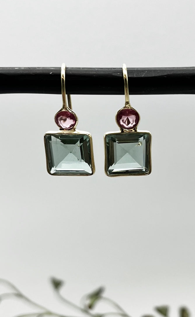 Rachel Reinhardt Green And Purple Quartz Earrings 