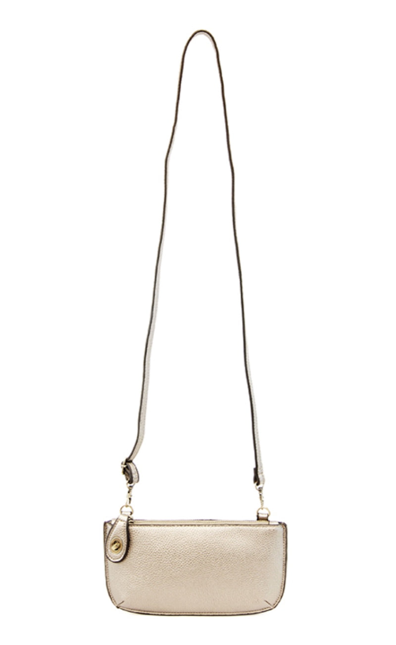 Joy Susan Mini Crossbody Wristlet, Metallic Pearl 