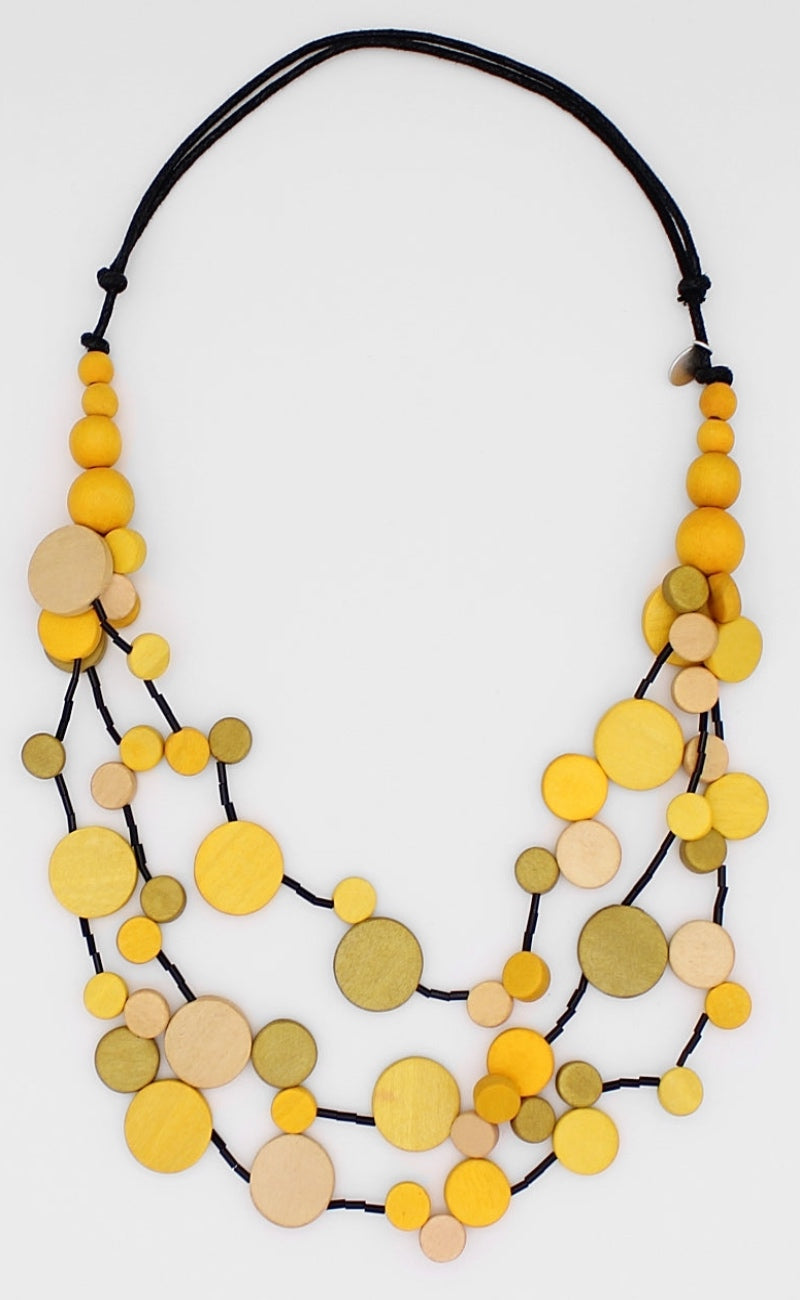 Sylca Designs Multi-Strand Millie Necklace, Yellow 