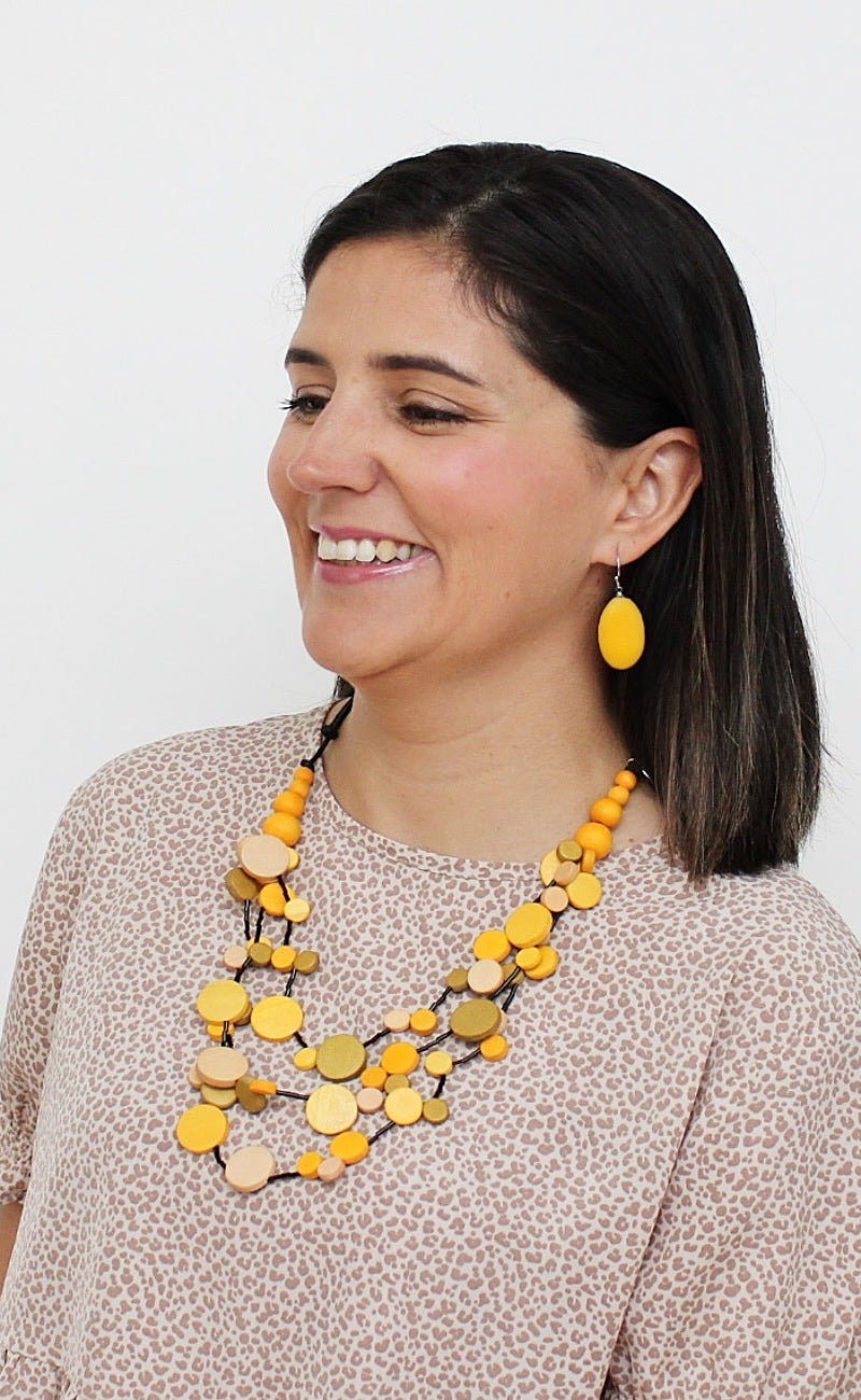 Sylca Designs Multi-Strand Millie Necklace, Yellow 