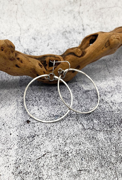 red i jewelry Pill Box Hoops, Bright Silver 