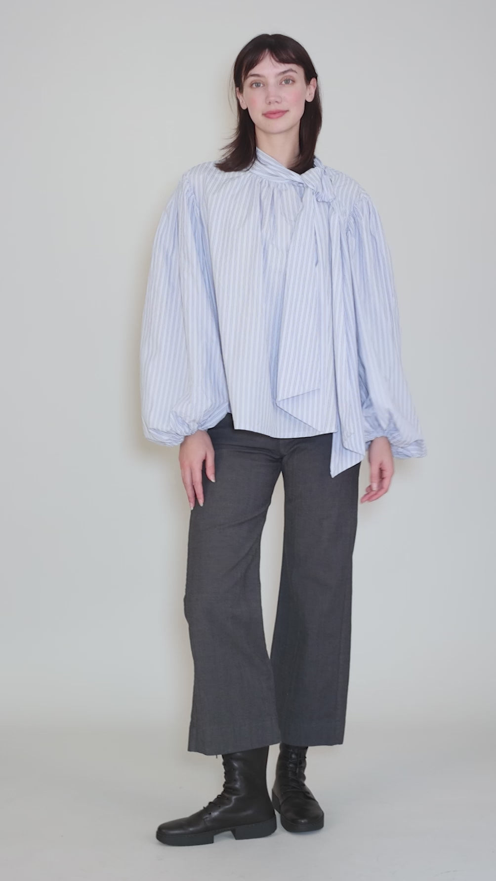Schultz Shirt, Pale Blue Stripe Angle 7