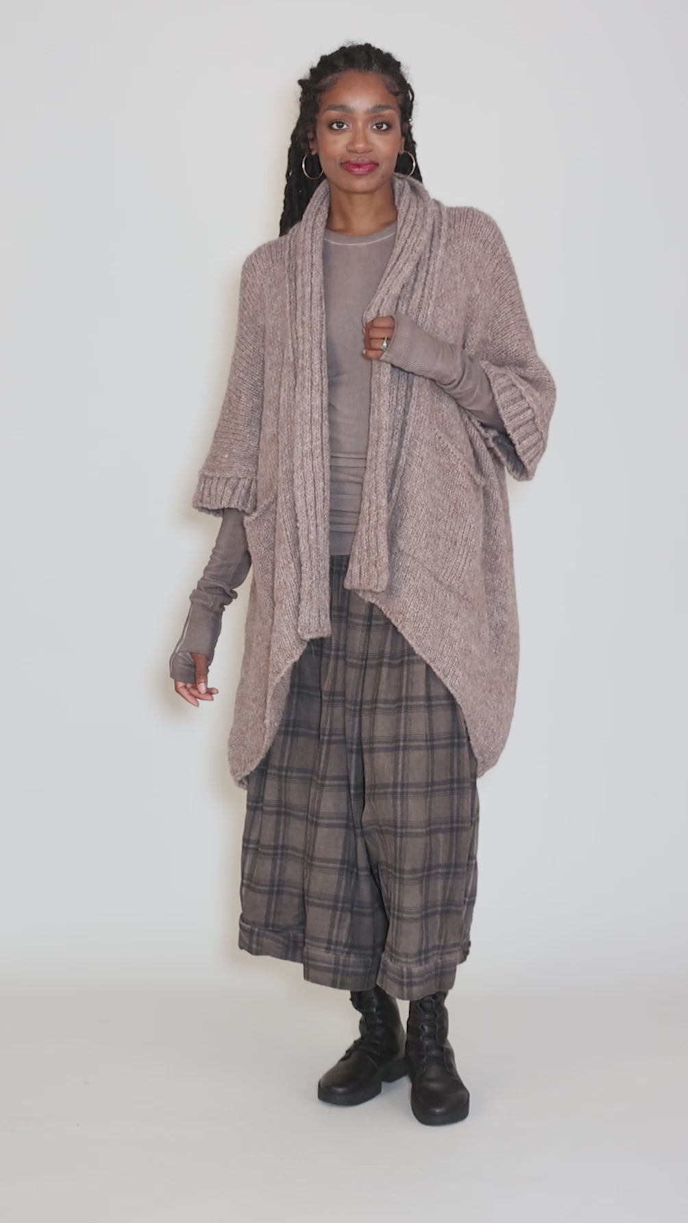 Watts Cardigan, Dusty Rose Angle 7