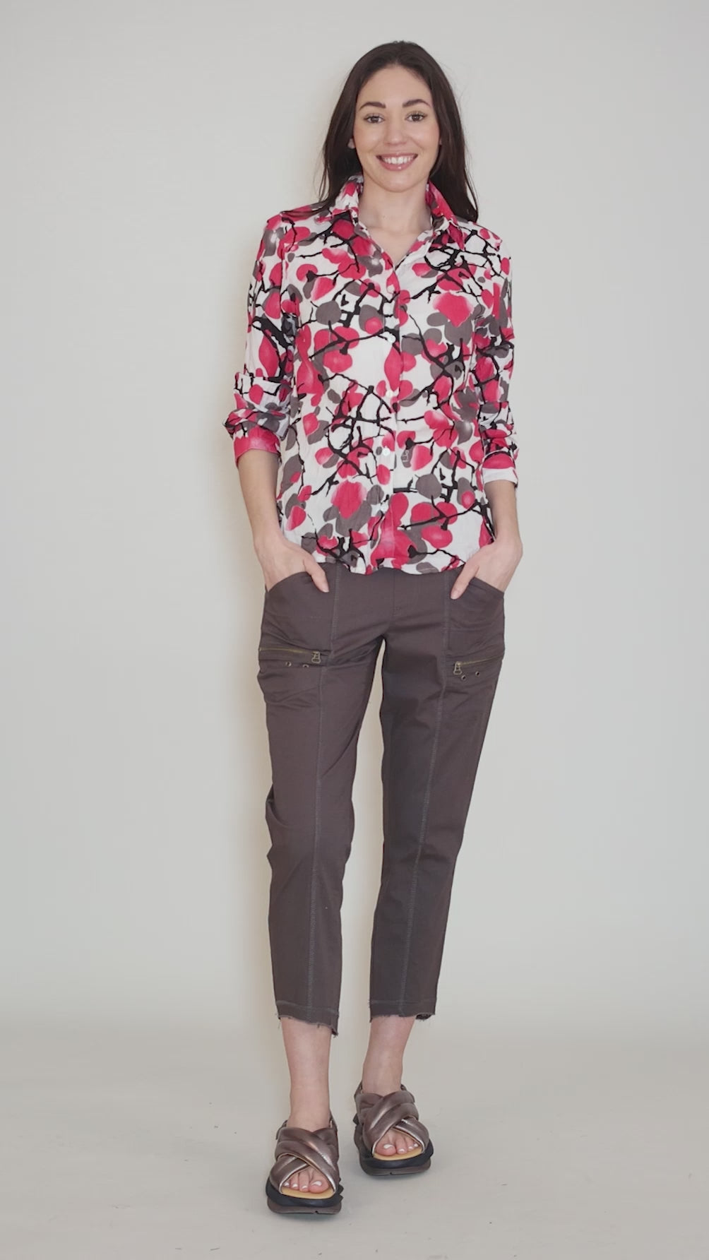 Jor Shirt, Hot Pink/Gray Angle 5