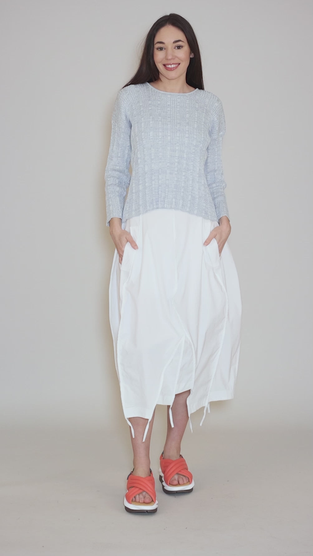 Liza Slim Sweater, Chambray Angle 5