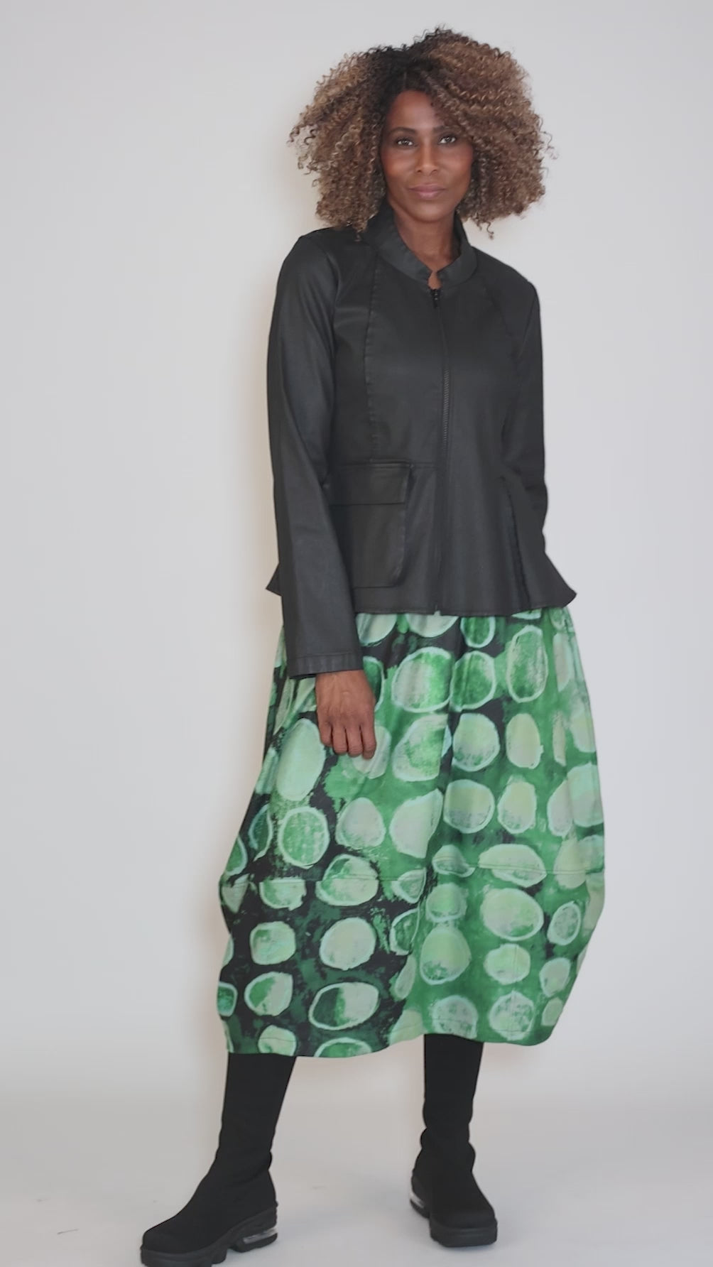 Coated Seamed Jacket, Black Angle 5