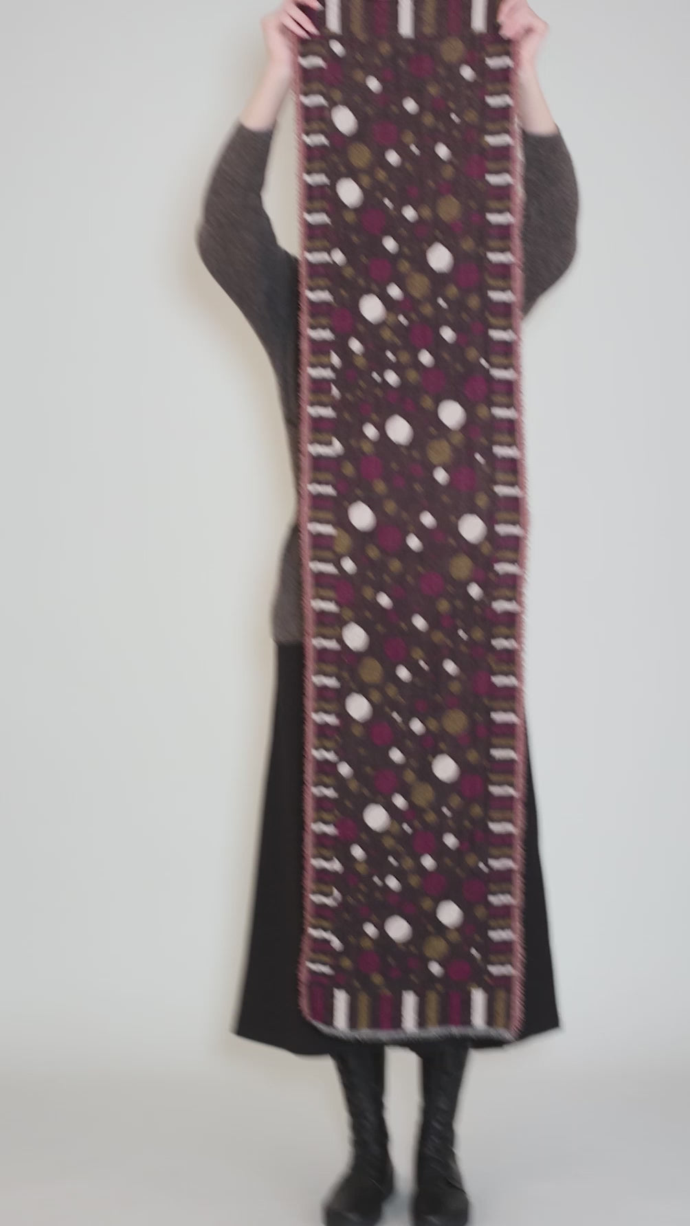 Merino Dot Scarf, Purple Dot Angle 3