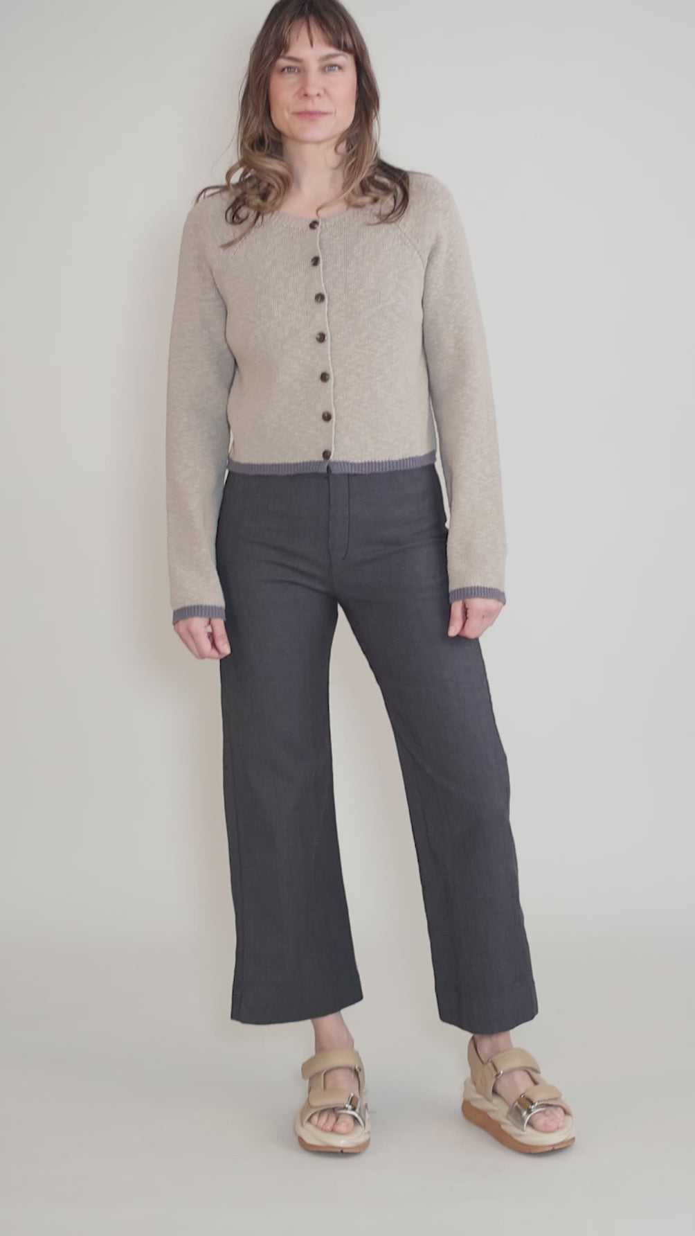 Nubbly Shrunken Cardie, Hazel Angle 5