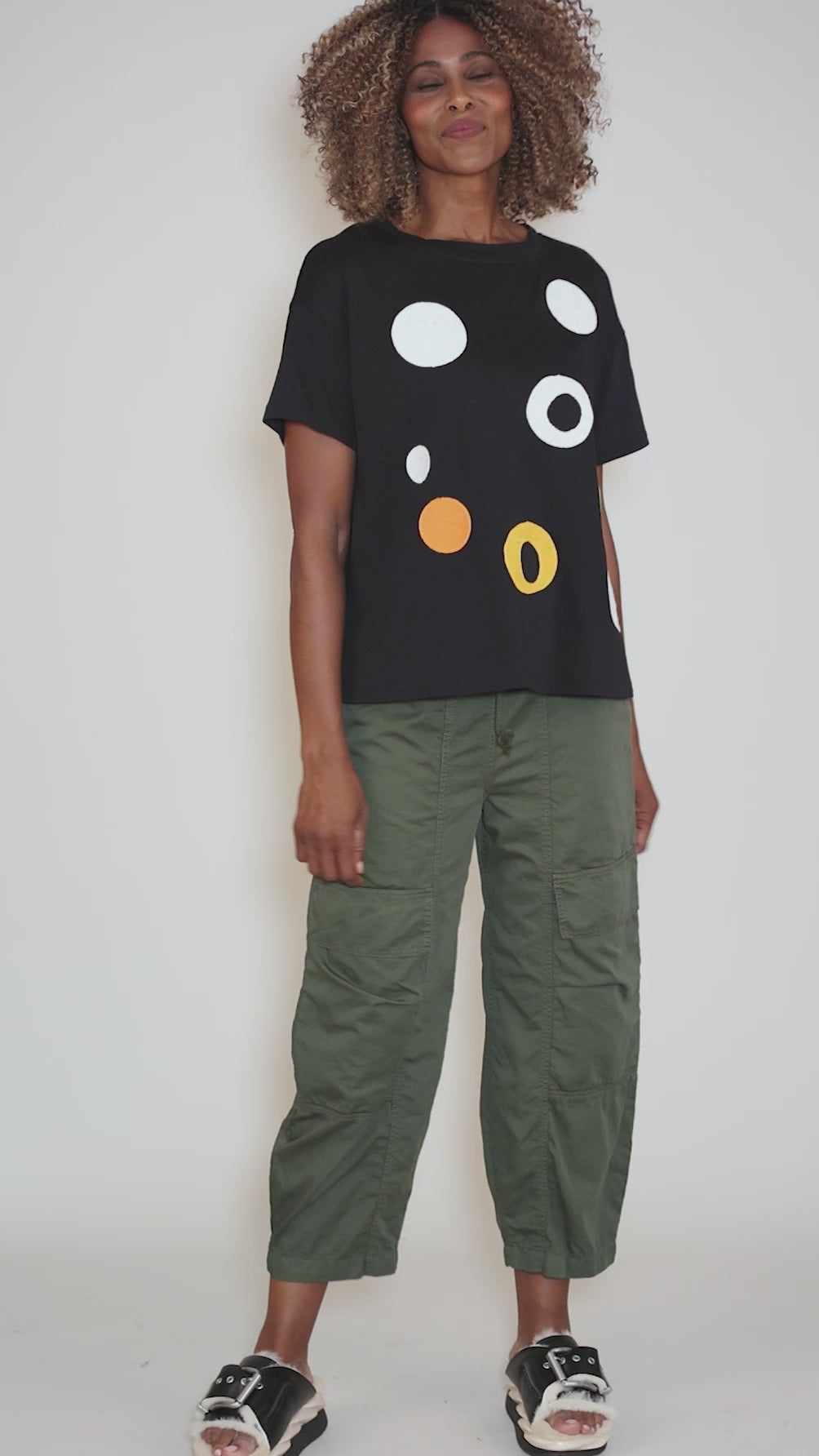 Spot of Dots Tee, Black Angle 5