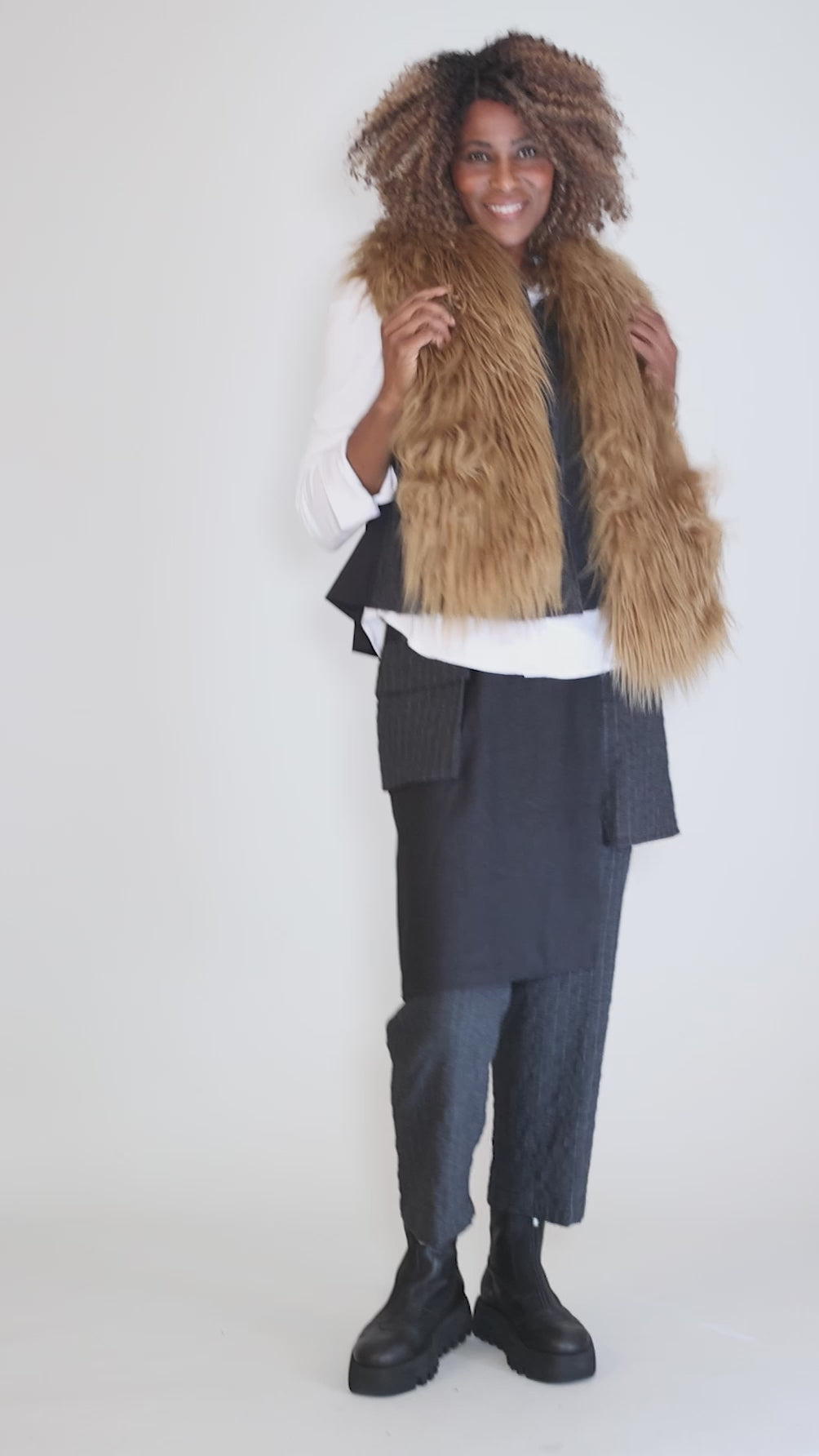 Rockstar Scarf, Camel Angle 3