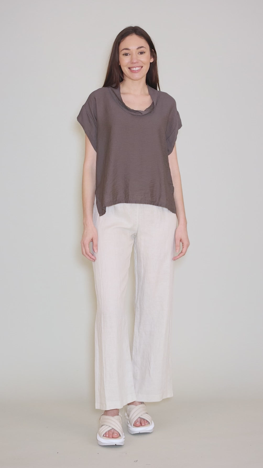 Parachute Cowl Top, Anthracite Angle 5