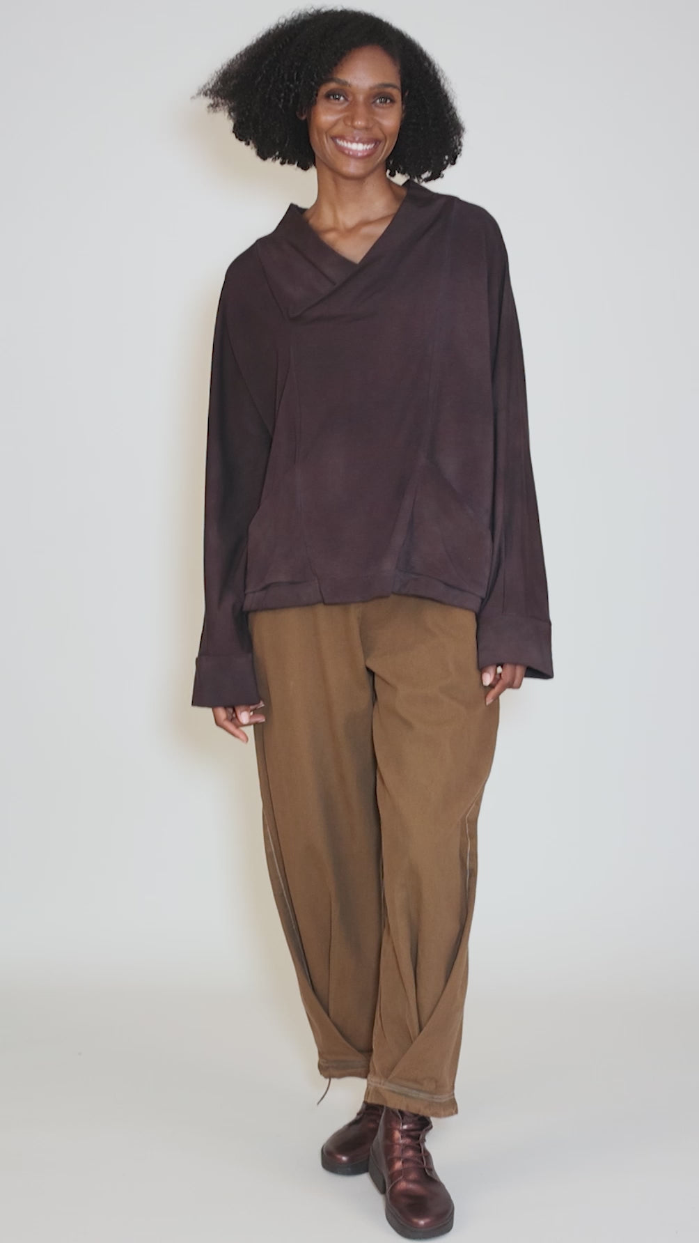 Slouch Pocket Pullover, Espresso Bean Angle 5