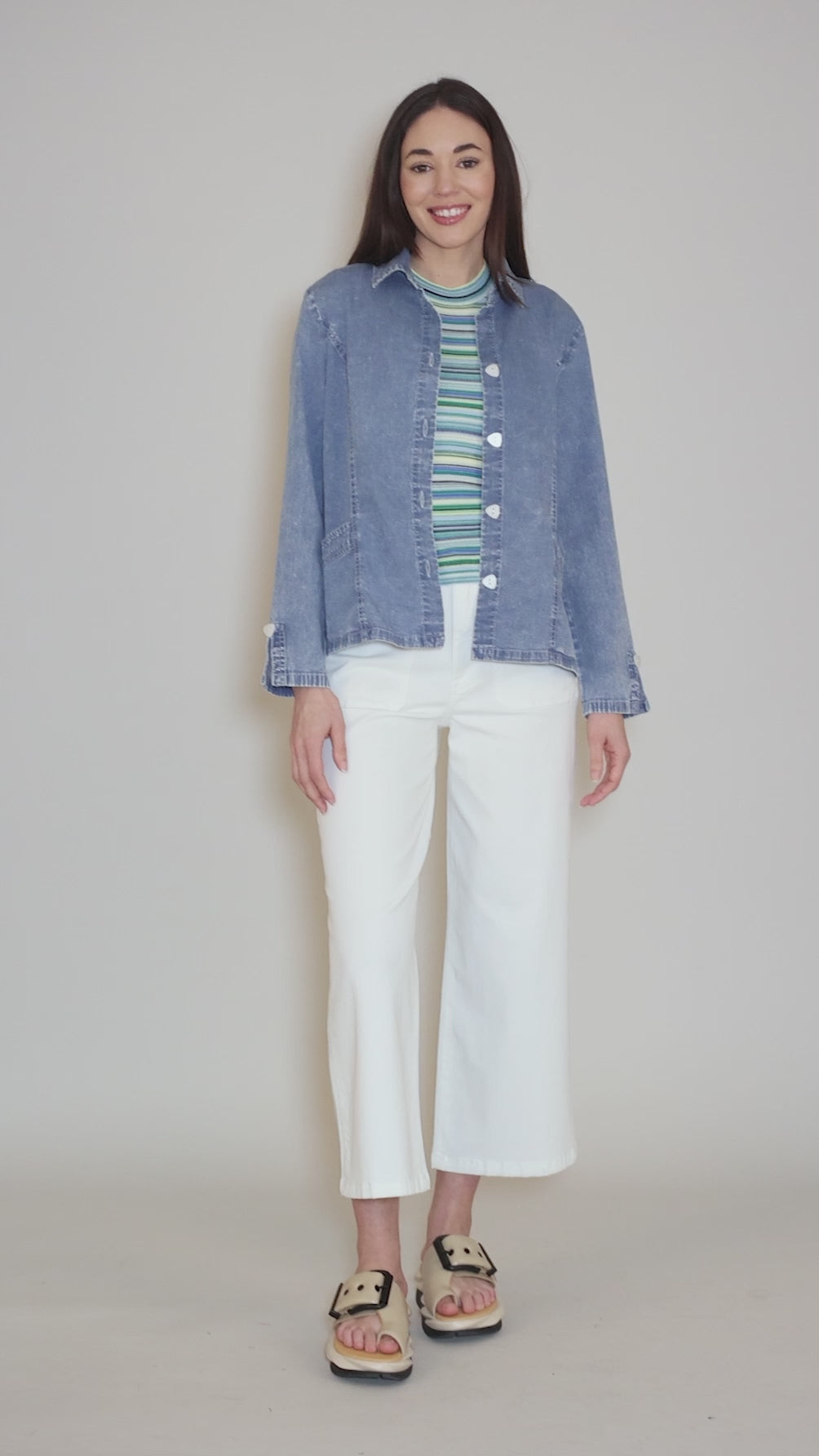 Perfect Travel Shirt Jacket, Light Denim Angle 7