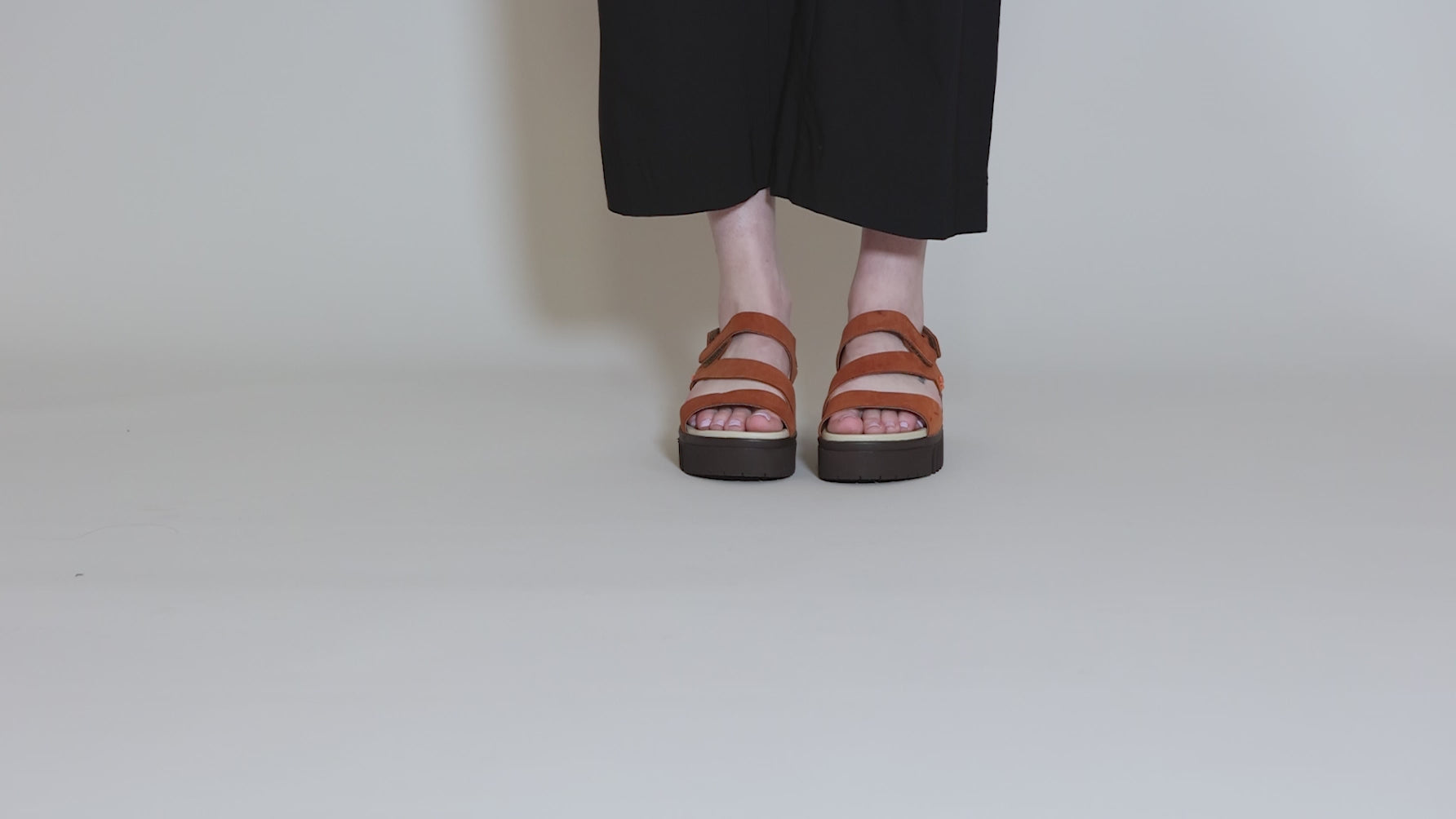Brighton Sandal, Orange/Brown Angle 11