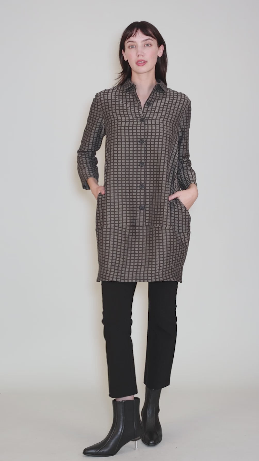 Creek Dress, Brown Tiles Angle 5