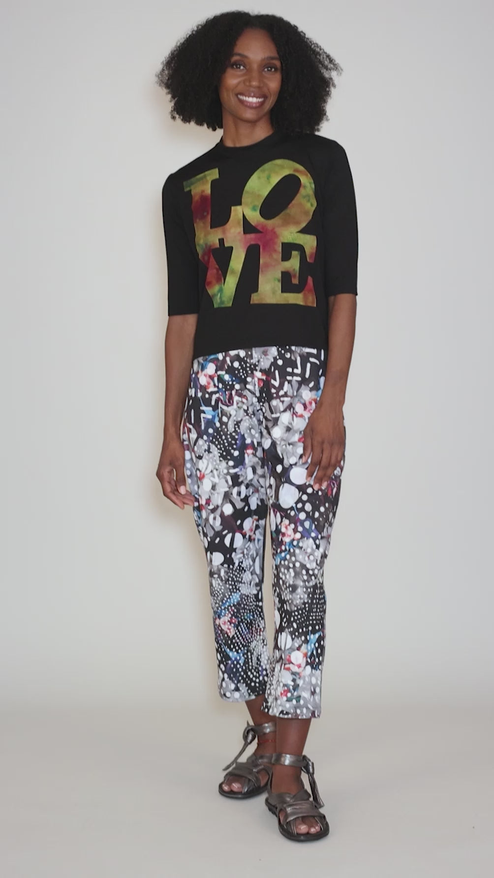 Love Tee, Black/Citrus Angle 5