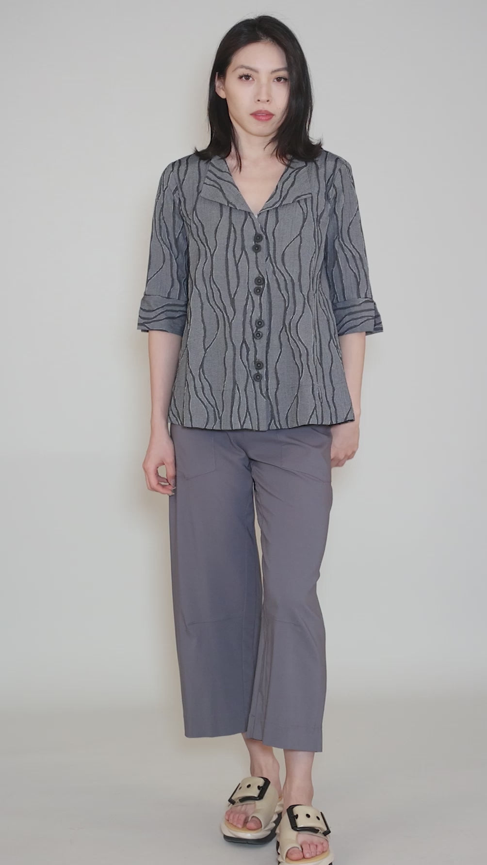 Splash Canyon Blouse, Gray Angle 5