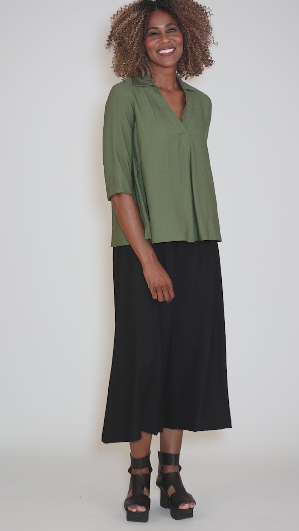 Rayon Amelia Top, Pine Angle 5
