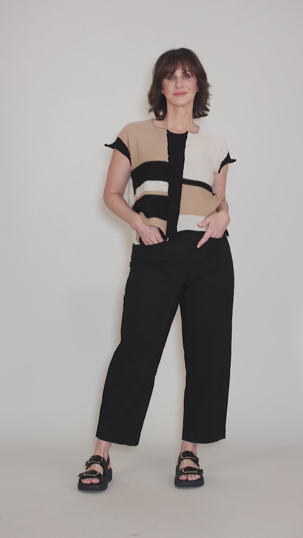 Yield Pullover, Camel/Black/Cream Angle 5
