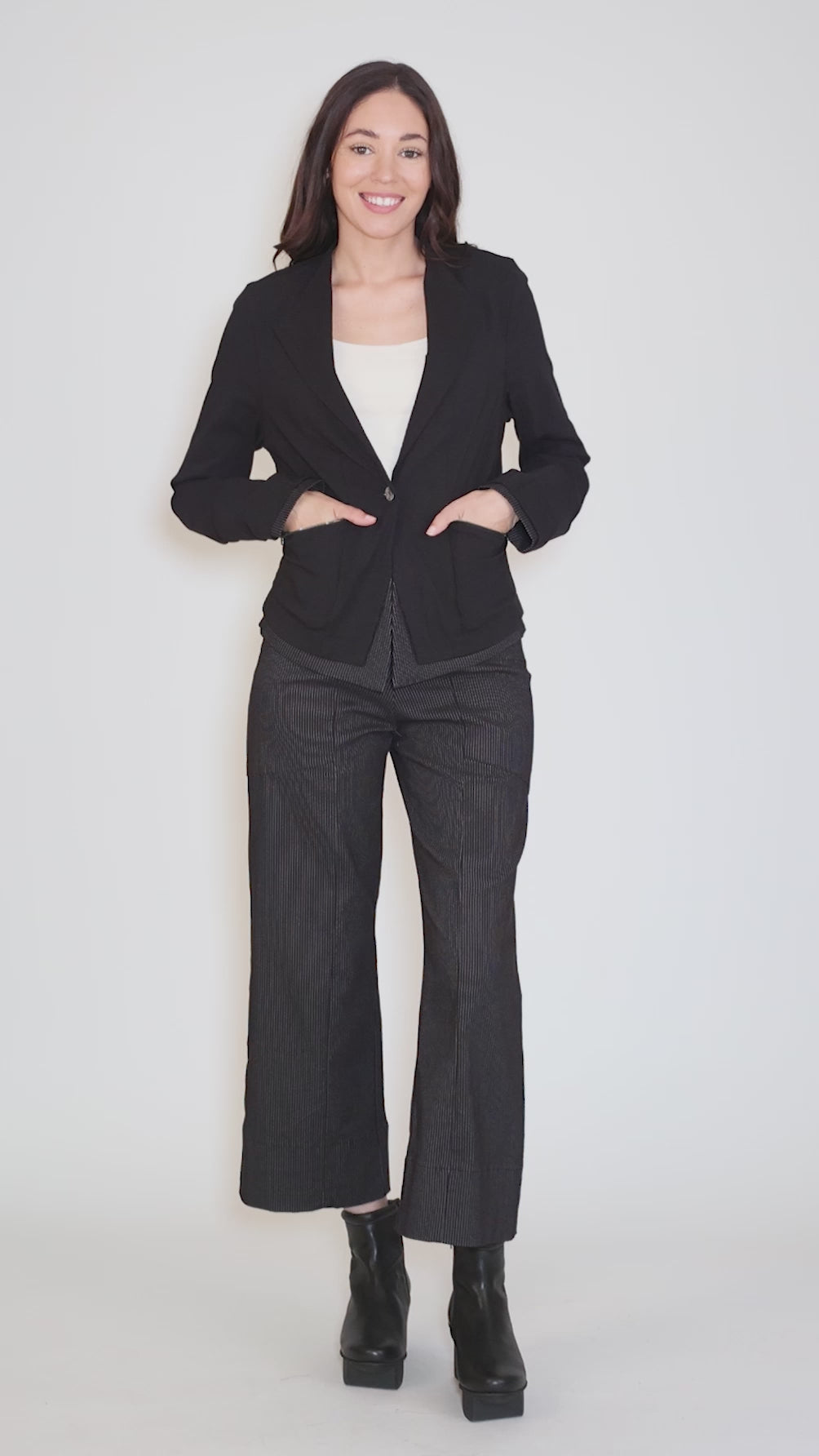 Wager Pant, Black Pinstripe Angle 5