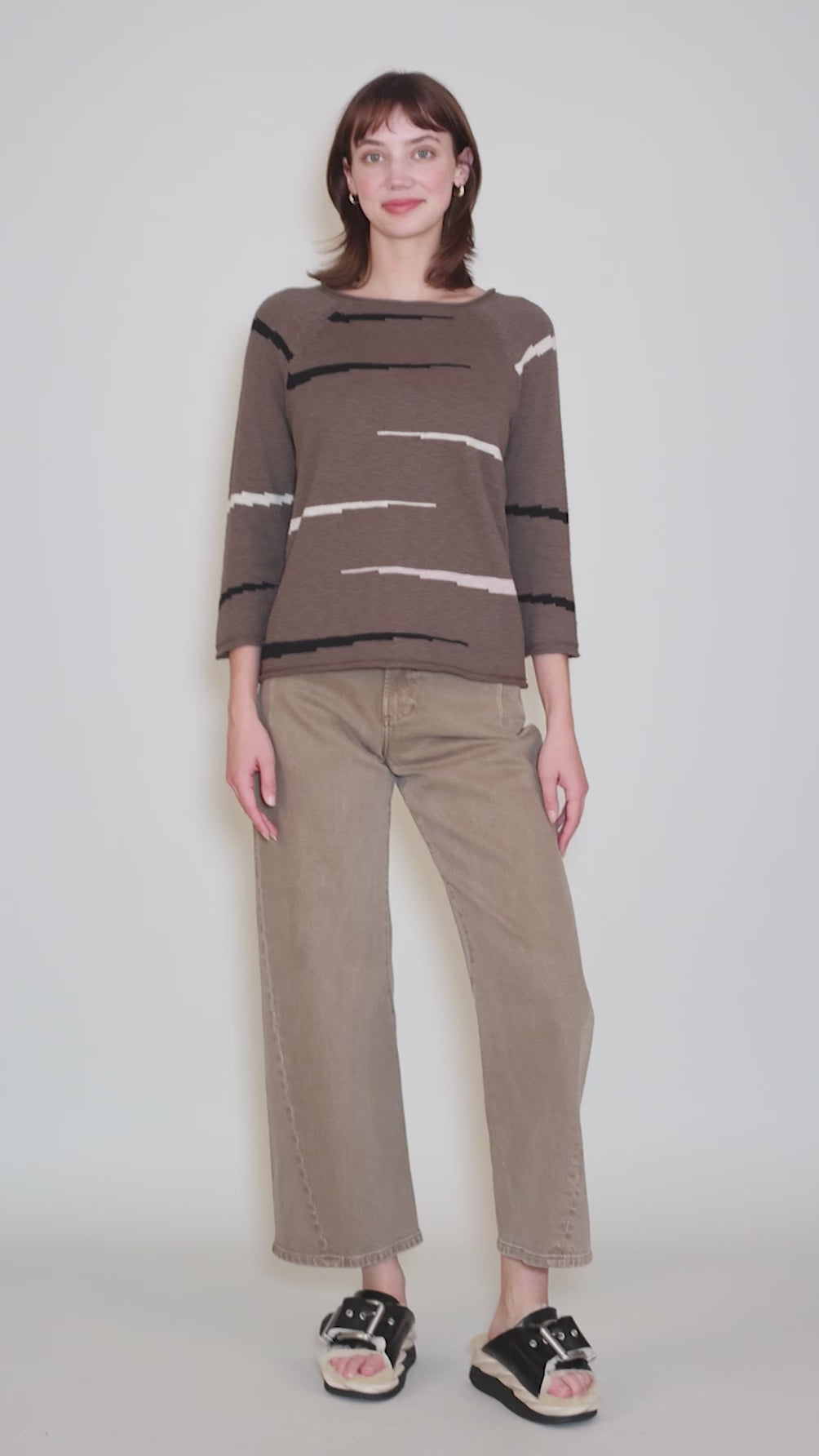 Autumn Cotton Raglan Pullover, Umber Angle 5