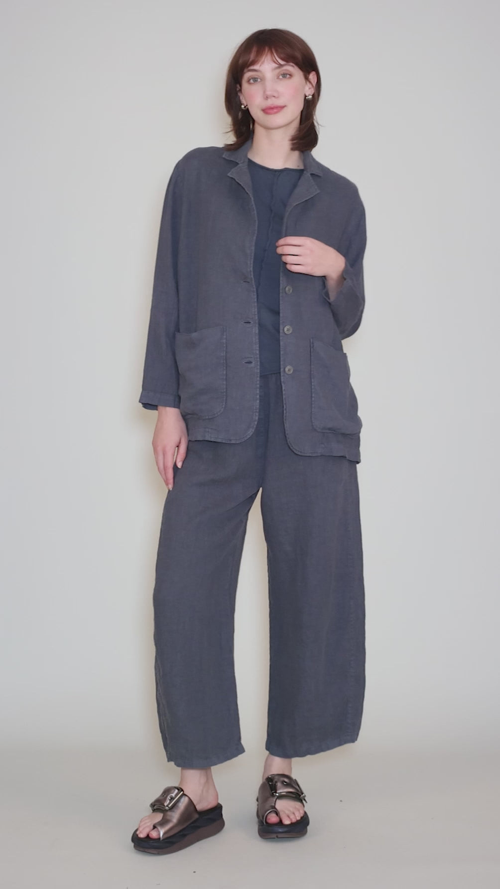 Vivian Blazer, Deep Teal Angle 5