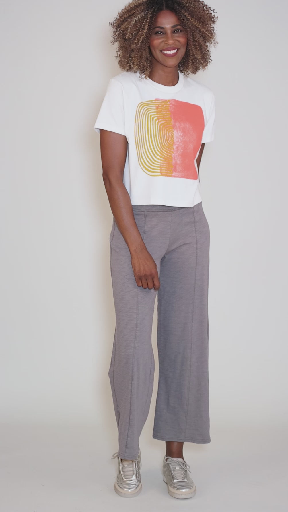 Two Parts Elaine Boxy Tee, Bone Angle 5