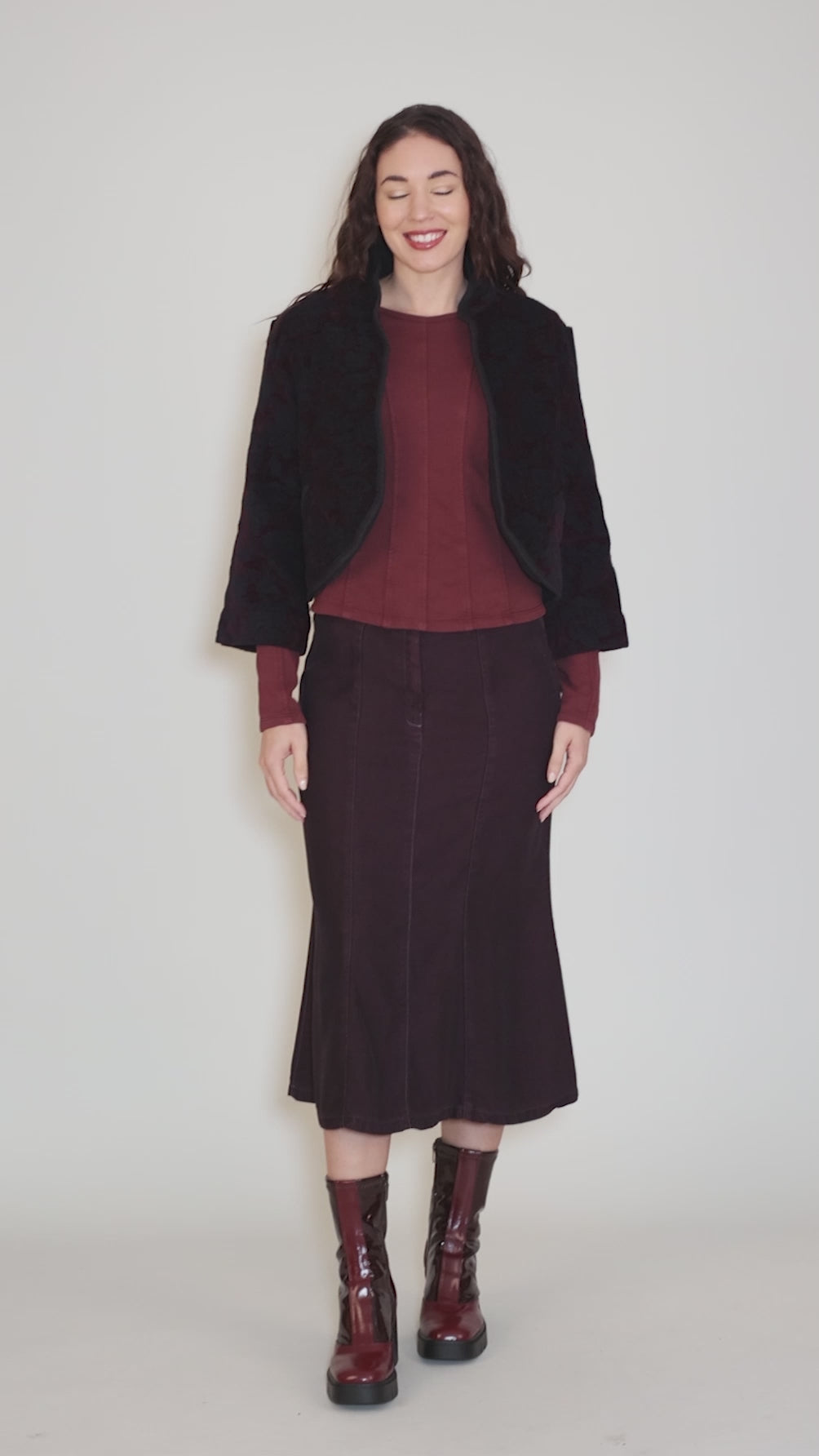 Seven Sisters Skirt, Burgundy Angle 9