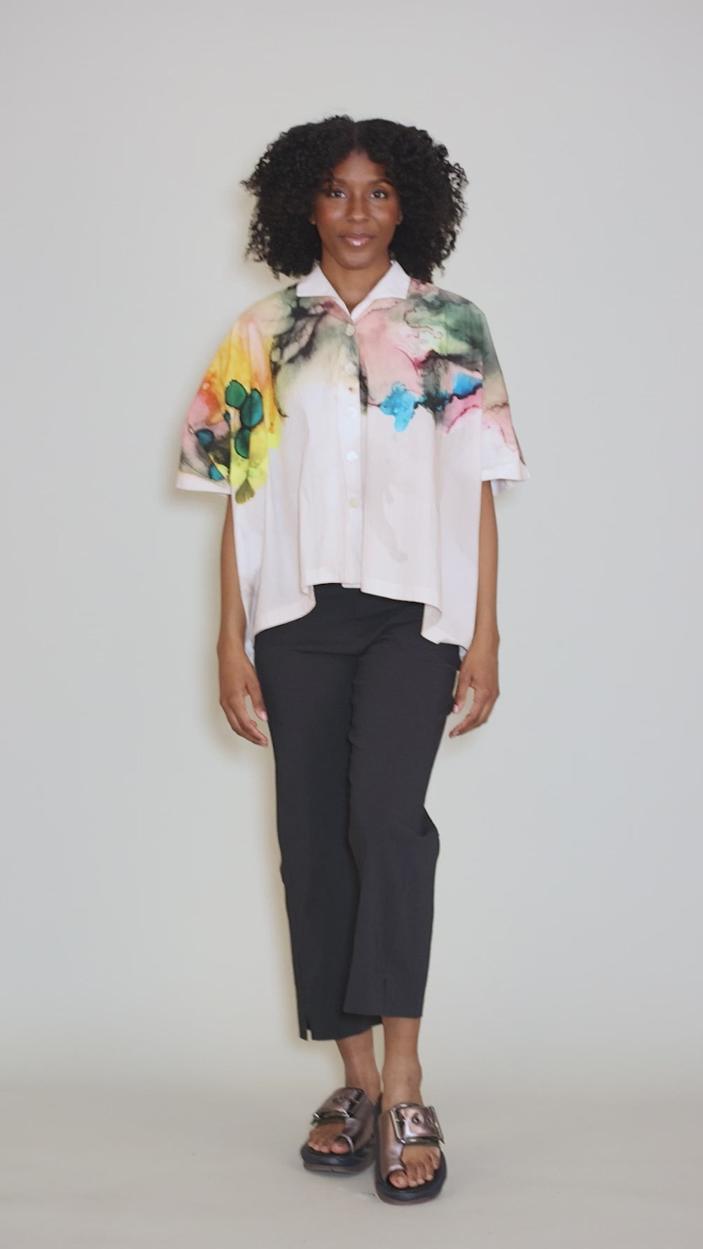 Poncho Shirt, Splash Print Angle 5