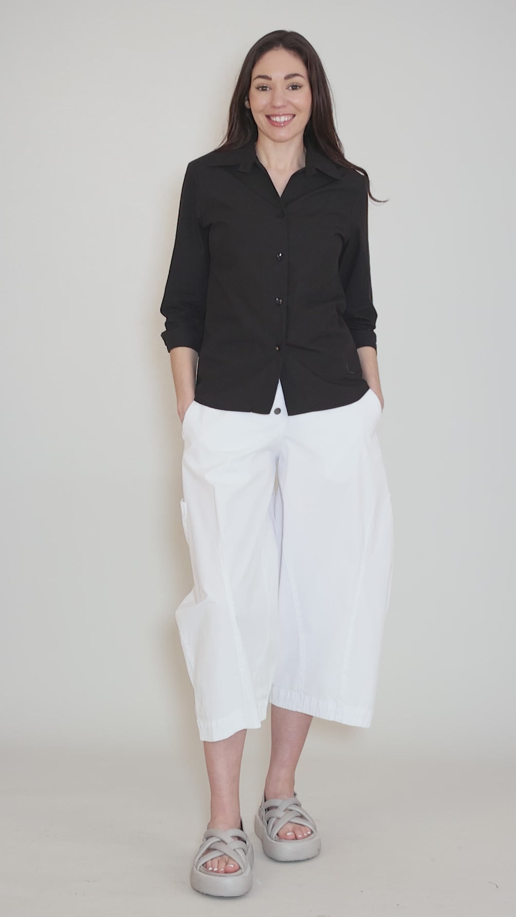Gal Button-Up Shirt, Black Angle 5