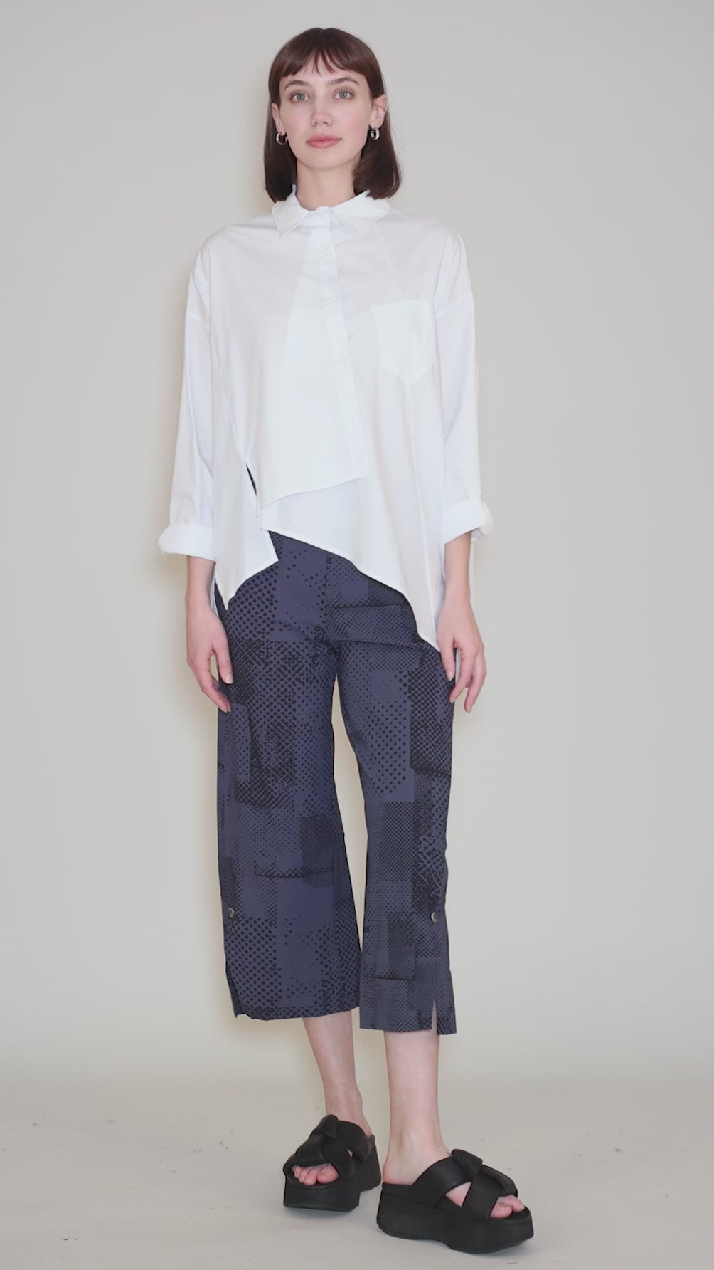 Babs Button-Up Blouse, White Angle 5