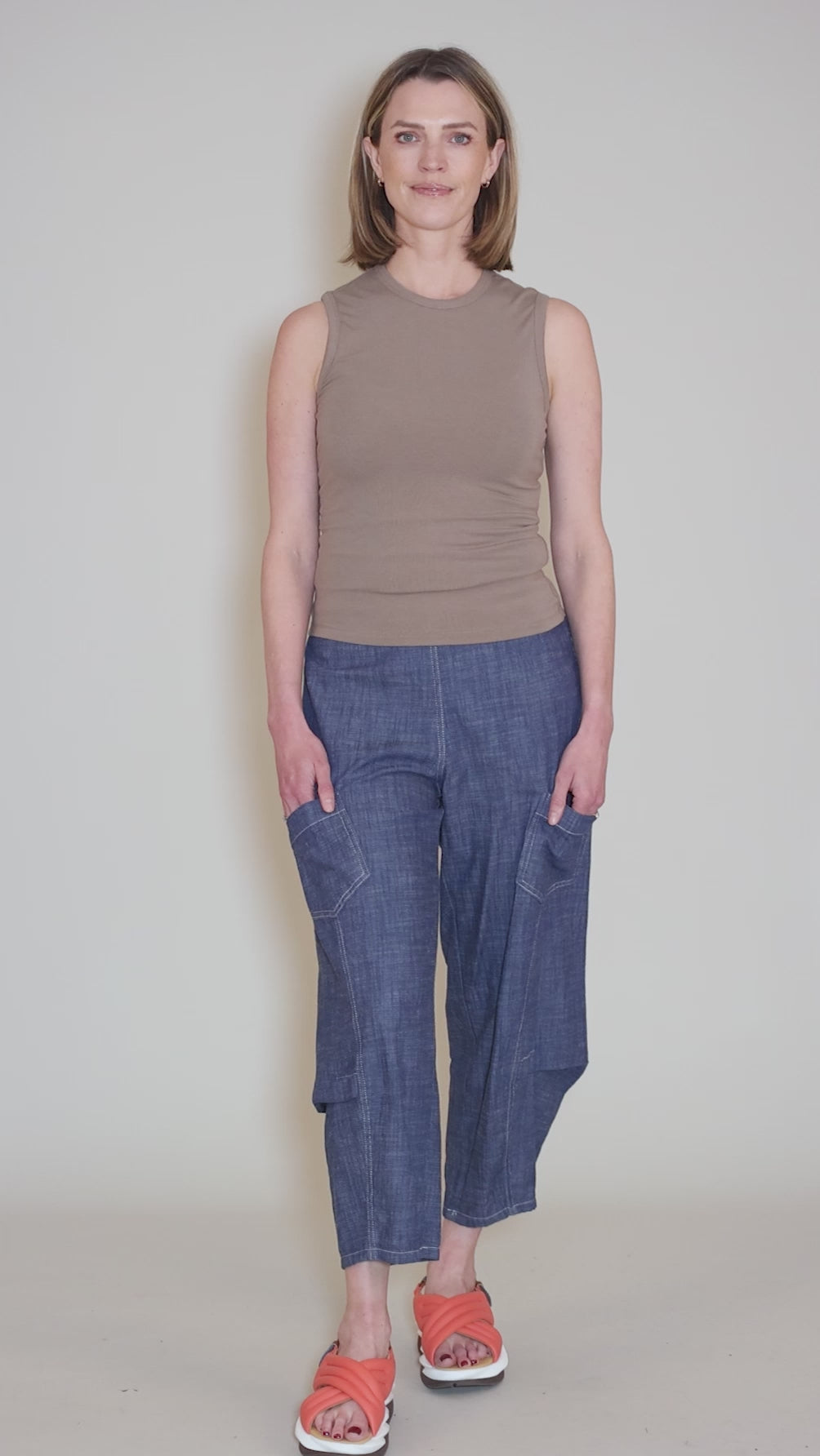Wide Shoulder Tank, Dry Thyme Angle 5