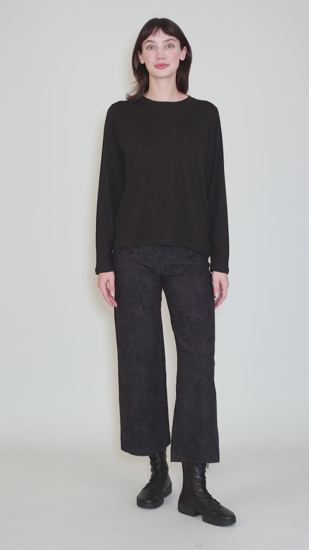 Alpaca Blend Tee, Black Angle 5