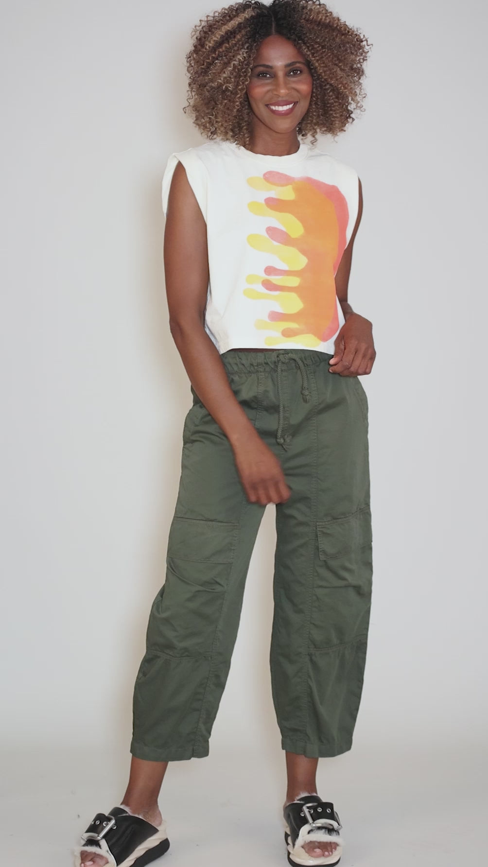 Blob Joan Muscle Tee, Off White Angle 5