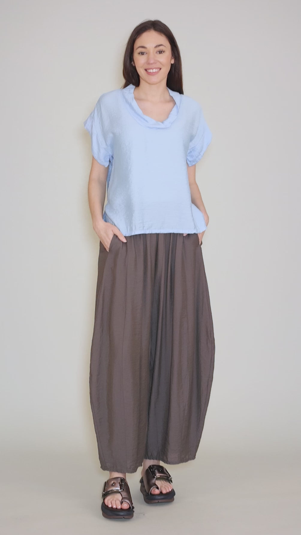 Parachute Cowl Top, Bellflower Angle 5