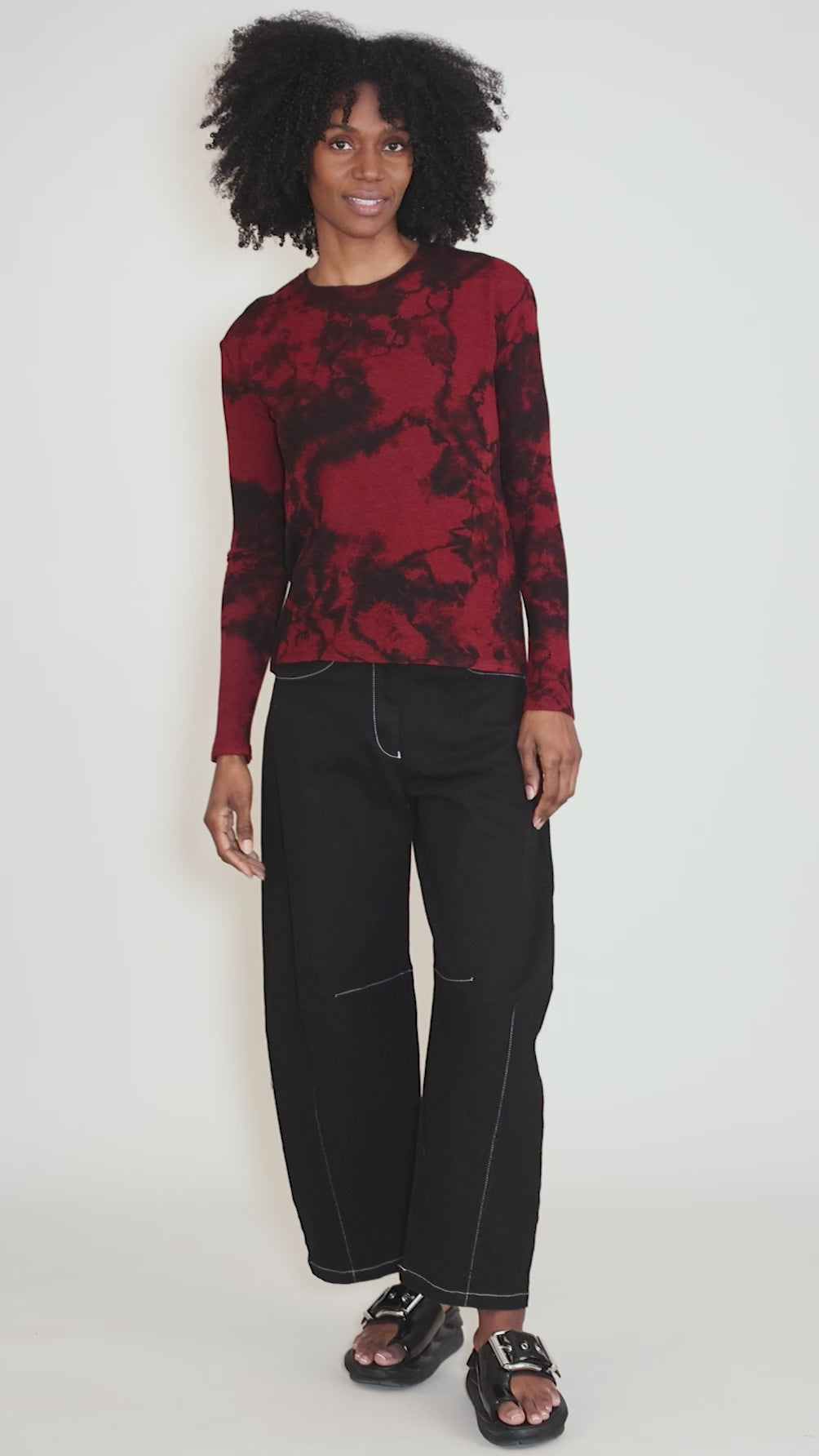HB Thermal Crop Top, Red Angle 5