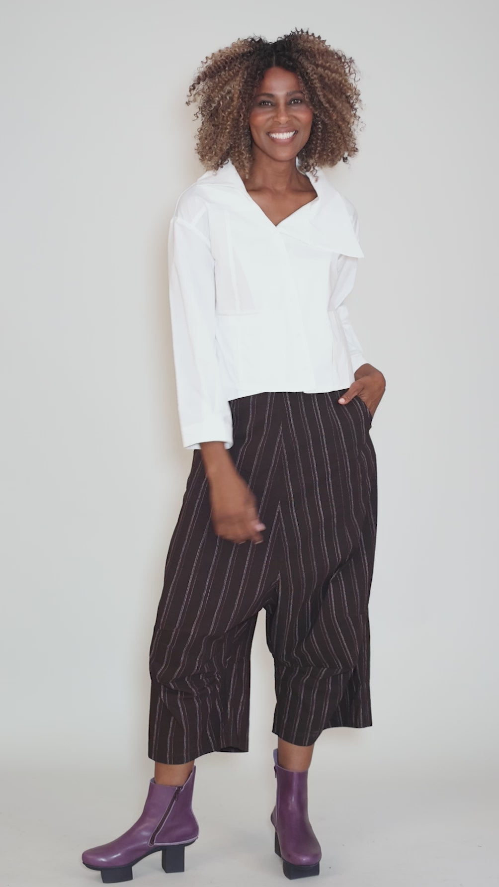 Beatrice Button Up, White Angle 5