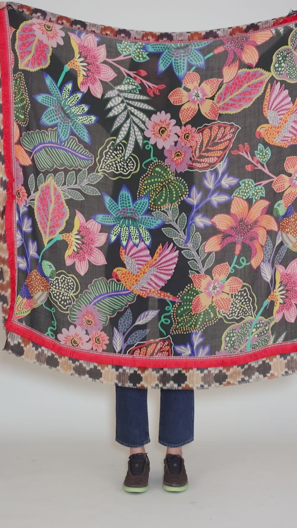 Bika Botanical Scarf, Black Angle 3