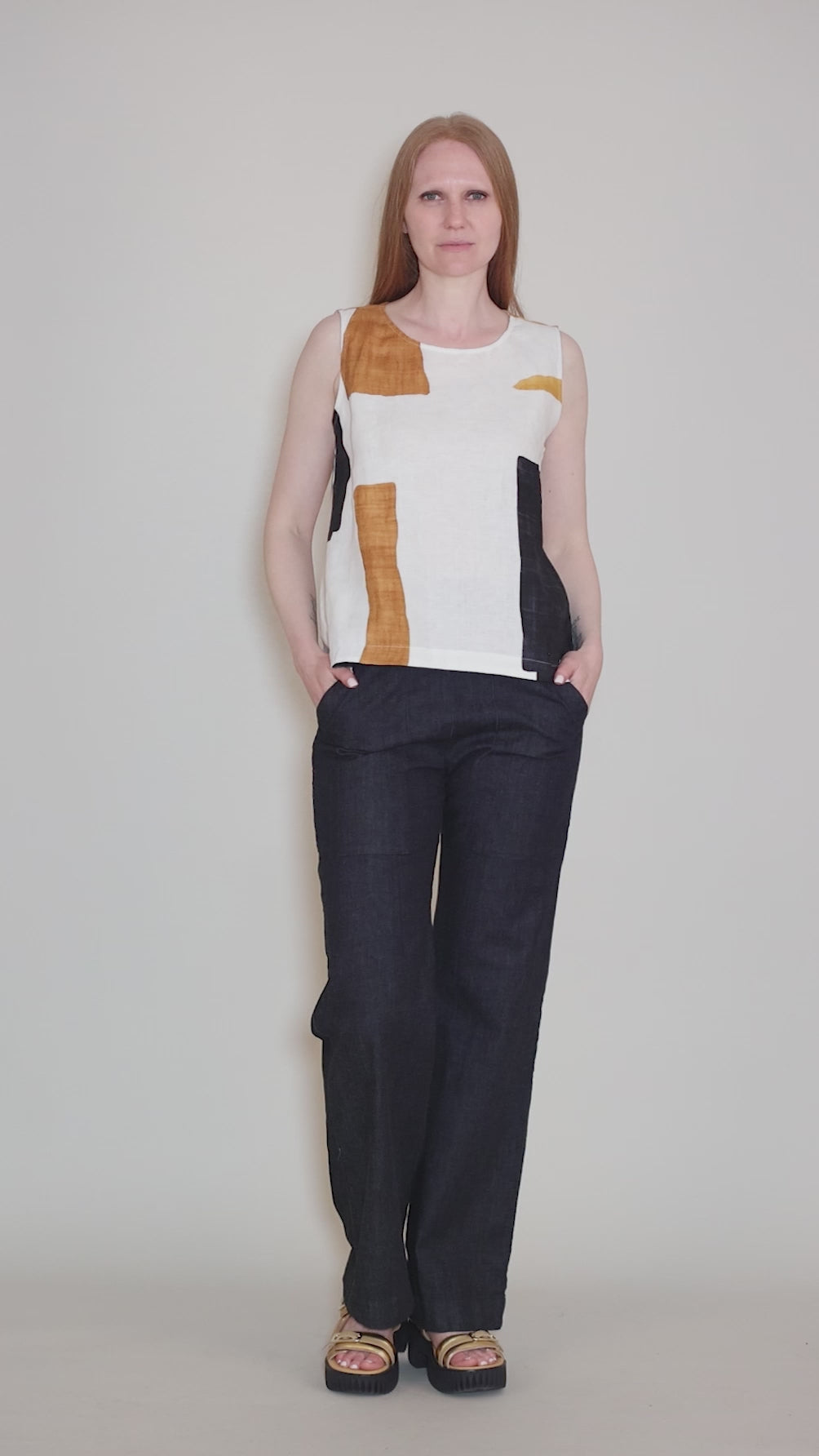 Flax Colorblock Sunset Tank, Neutral Angle 5