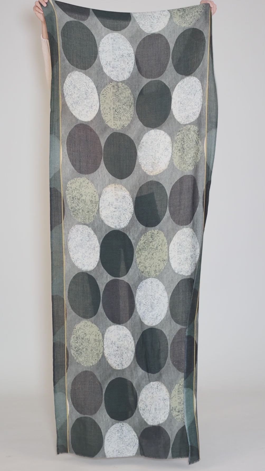 Eusilk Big Dot Scarf, Sage/Multi Angle 3