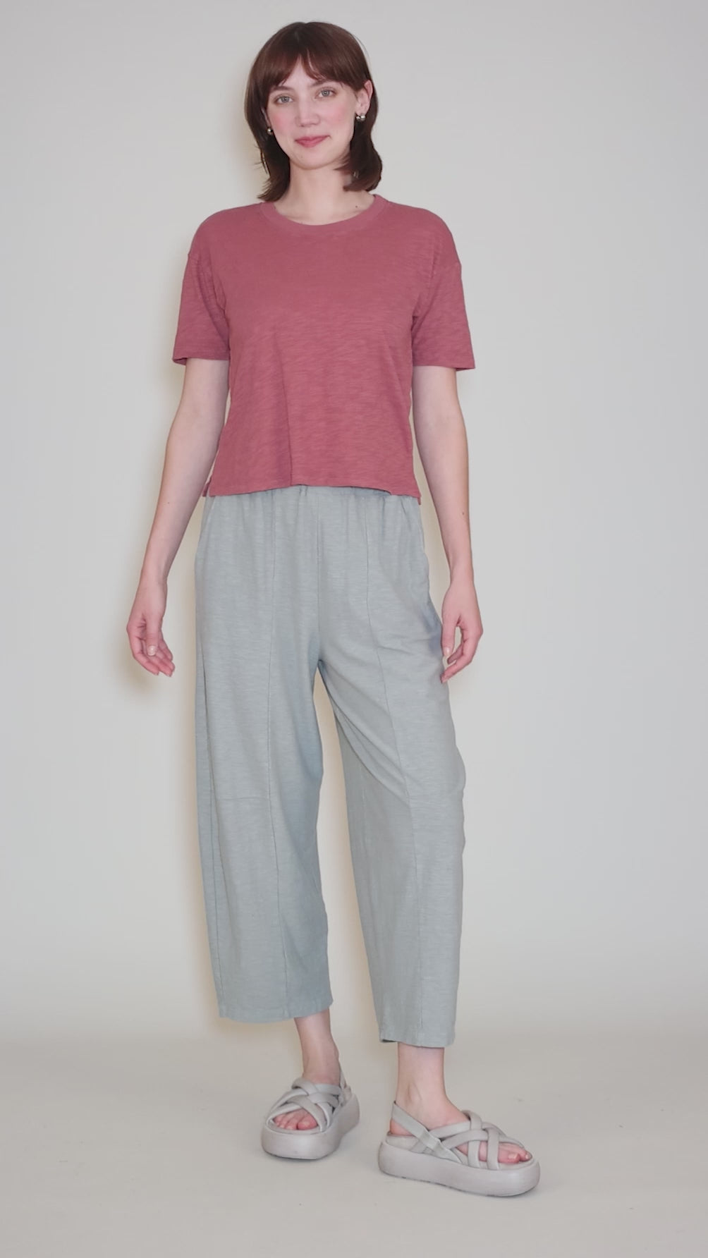 Shrunken Boxy Crew, Desert Mauve Angle 5