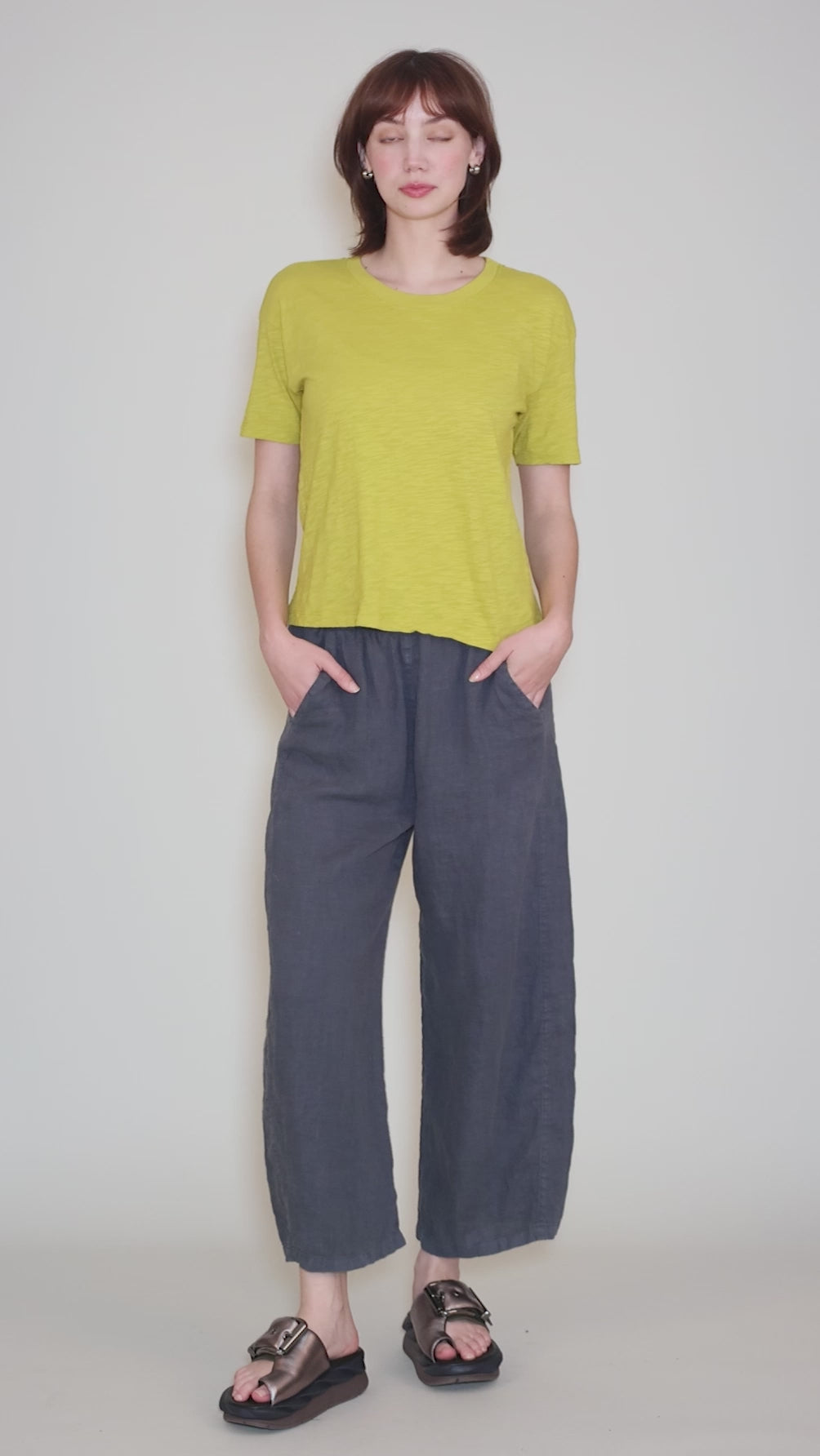 Shrunken Boxy Crew, Crisp Lime Angle 5