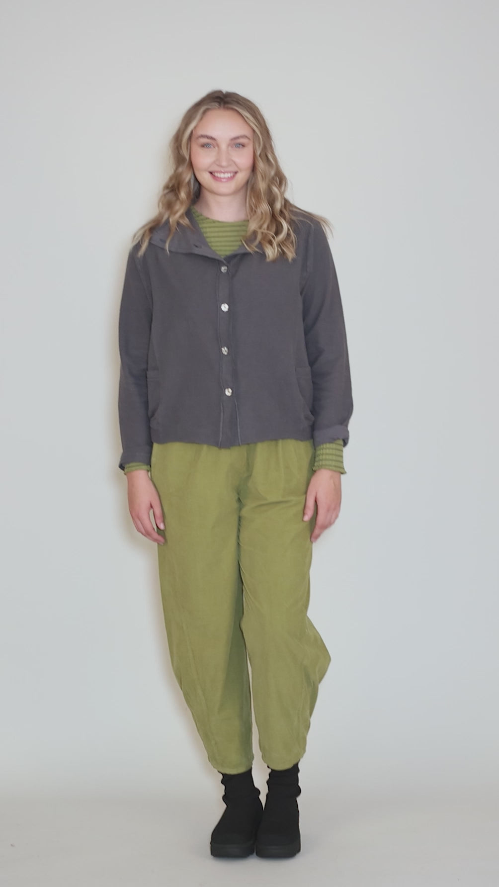 Jersey Crop Drape Jacket, Mocha Angle 5
